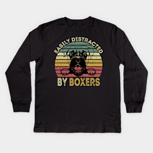 Easily Distracted By Boxers Kids Long Sleeve T-Shirt